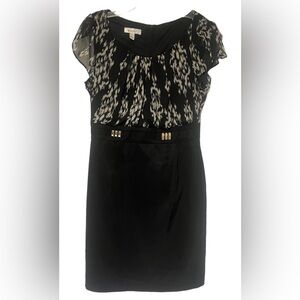 Dress Barn Women’s Black & Cream Career Work Dress size 8 Sheath Classic